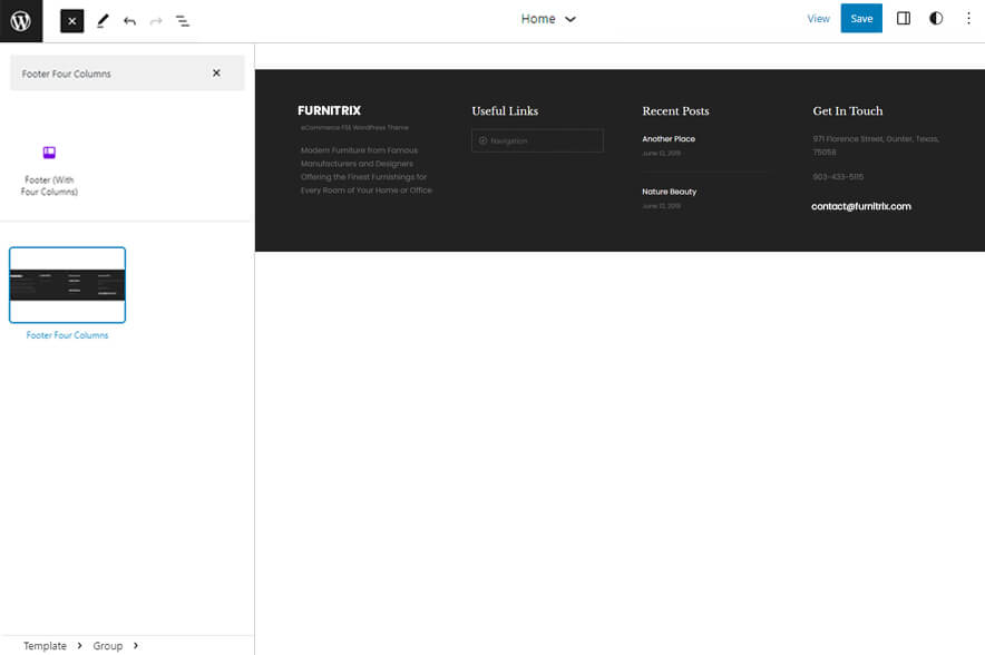 Furnitrix Pro - Footer Four Columns
