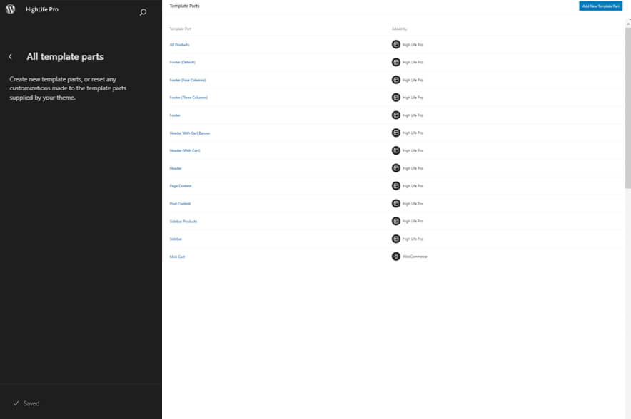 High Life Pro - Electronics WordPress eCommerce Block Theme Templates Parts