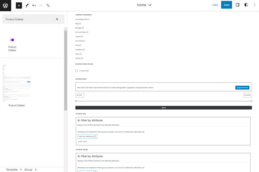 OutWit - Product Sidebar