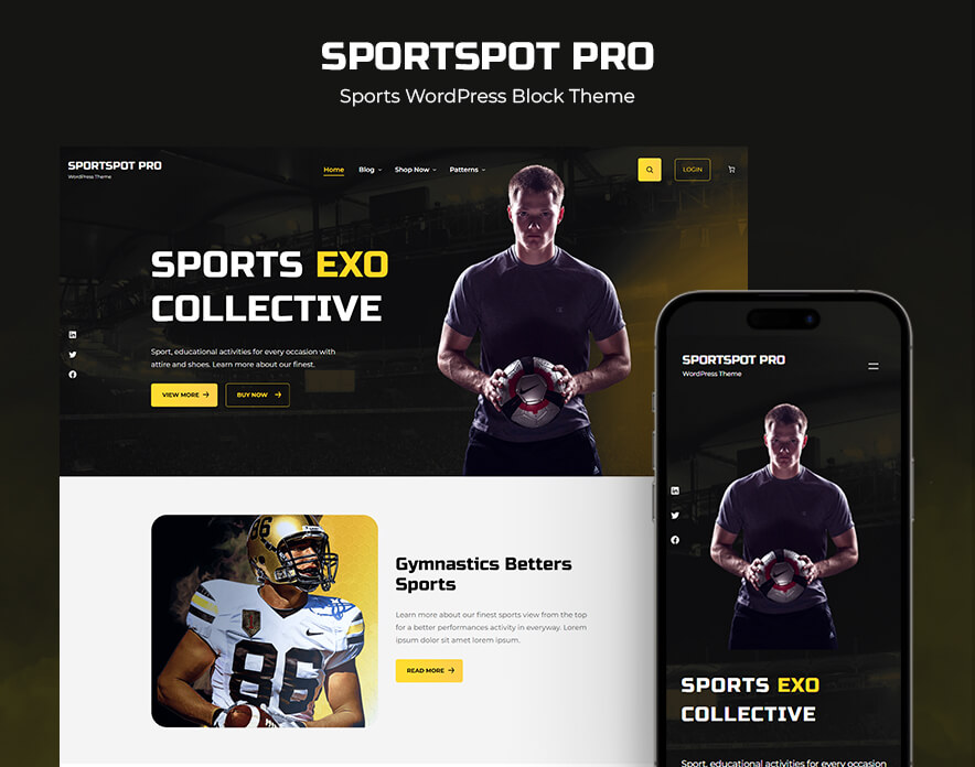 Sportspot Pro - Sports WordPress eCommerce Block Theme Main